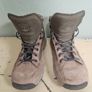 Danner Explorer 650 Brown Suede Boots with Olive Collar